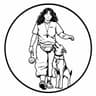 Fog City Canine logo — handler heeling a dog with ball-on-rope and treat pouch